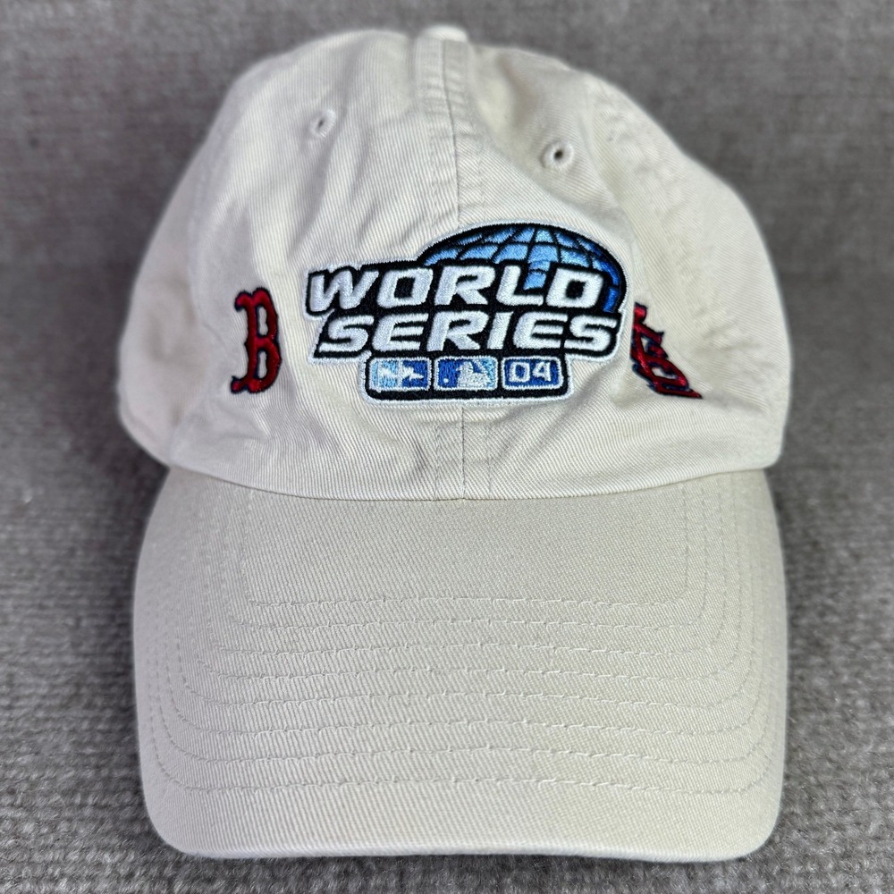World Series 2004 Dad Hat Mens OSFA Beige Boston Red‎ Sox St Louis Cardinals MLB